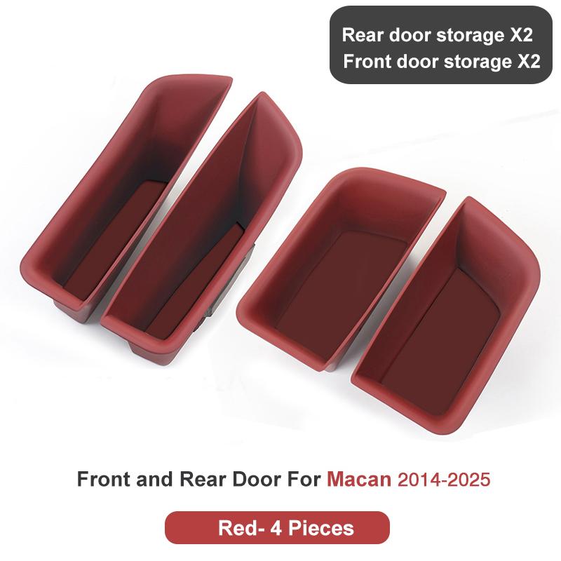 AABKV1 For Porsche Cayenne Macan Car Door Handle Storage Box Front Rear Door Organizer Keys Phone Holder LHD Auto Interior Accessories