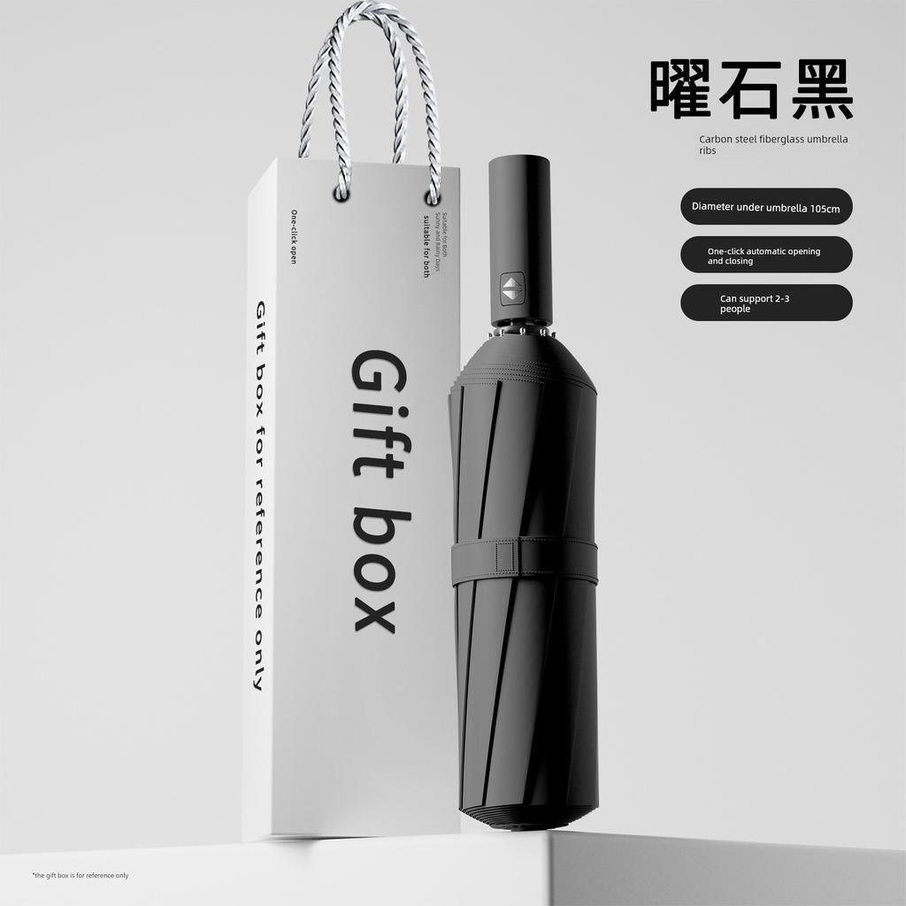 Fully Automatic Umbrella for Men, Enlarged, Thickened, Reinforced, Dual-Use for Sun and Rain, Foldable, Windproof, Automatic Umbrella for Men and