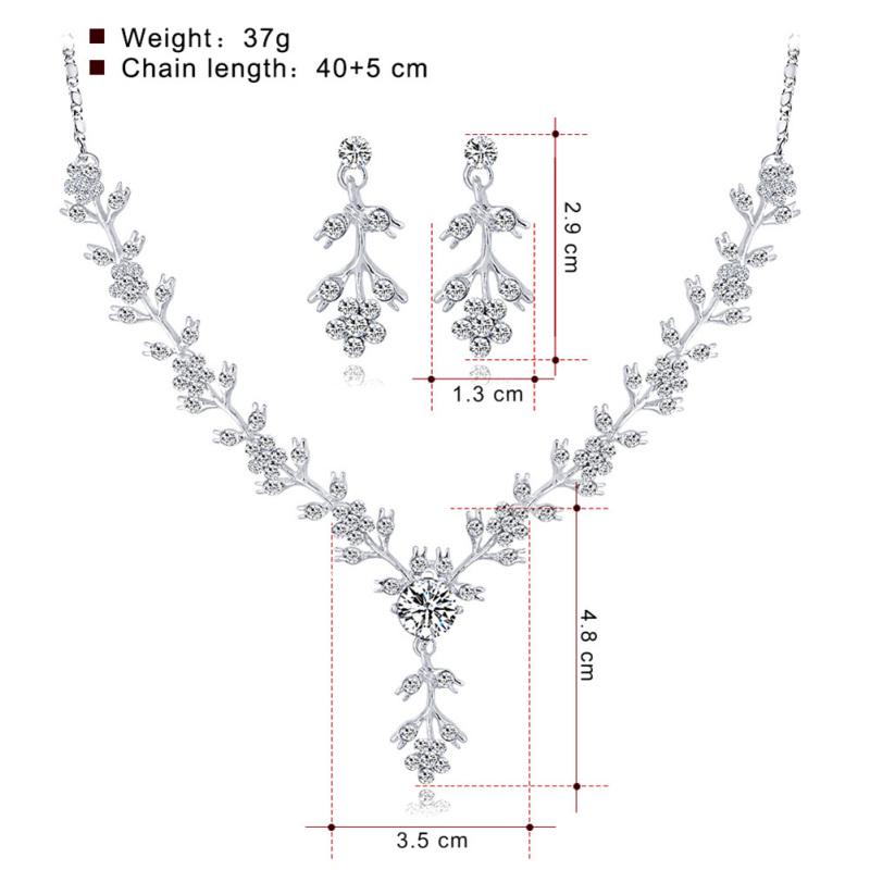 RUI RUI YU Женский Свадебный уникальный комплект ювелирных изделий Элегантное модное ожерелье из бриллиантового сплава + комплект серег