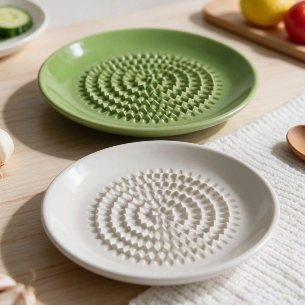 Ceramic Seasoning Dipping Dish Non-Slip Garlic Paste Grinding Tray Restaurants