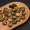 25Pcs Faux Crystal Agate Rune Stone Set Alphabet Rune Round Set Nordic Germanic Language Stone for Witchcraft Fortune-Telling