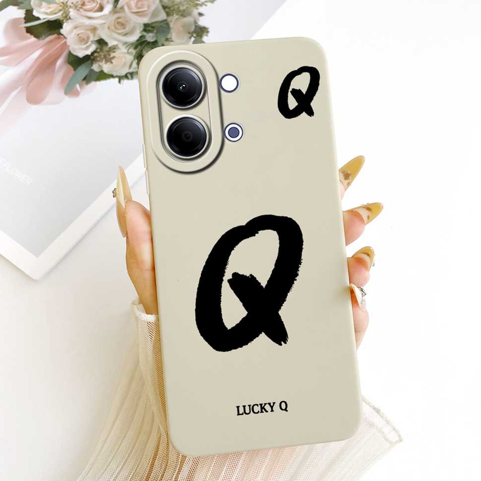 For vivo Y05 4G Case Fashion Simple Letters A-Z Silicone Back Cover For Vivo Y11D VIVO Y05 4G Bumper Phone Cases Shockproof