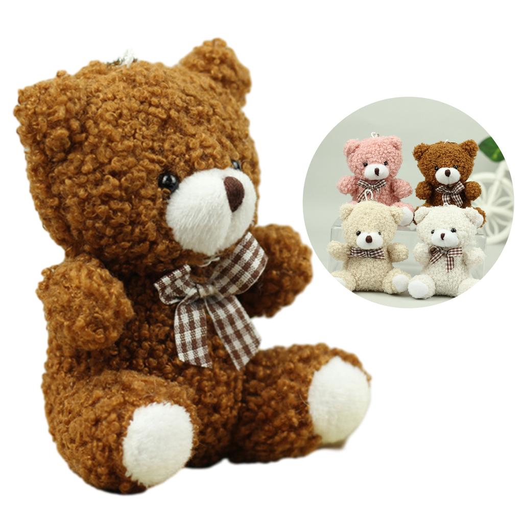 Furry Bear Keychain Plush Toy Pendant Keyring Stuffed Animals Key Rings Versatile Ornament for Bag Phones Keys Cameras