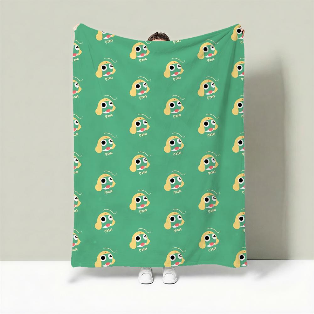 Cartoon K-Keroro Gunsou Throw Lightweight 240g Flannel Blanket Soft Skin-friendly for Summer Cooling