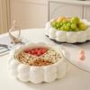Cream Style European Coffee Table with Compartmented Dried Fruit & Snack Storage - Premium Light Luxury Feel