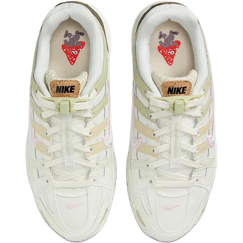 Nike P 6000 Амортизация с защитой от скольжения и отскоком Дышащие Низкие Детские Кроссовки для Повседневной Носки Экрю IB8888-111