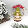 3-piece Set of Christmas Ornaments, Circular Hollow Wooden Pendant, Holiday Party, Christmas Tree Scene Decoration