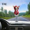 Cute Animal Car Dashboard Decorations Cat/Dog Ornaments, 2D Flat Acrylic Vivid Cartoon Pet Desktop Ornaments with Self Adhesive Spring Swing Base for