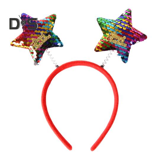 Рождественская повязка на голову с рогом оленя, повязка на голову в виде звезды Санта-дерева, праздничный обруч для волос, аксессуар для косплея для женщин и детей