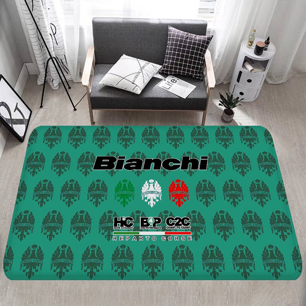 B-bianchi-S Bicycle Logo Floor Mat Non-Slip Laundry Room Mat Laundry Decor Balcony Child Living Room Household Carpets