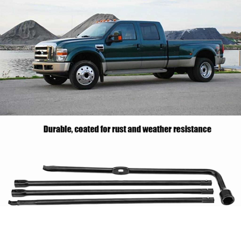 For Super Duty 2008 - 2016 Labor Saving Coated Handle Spare Tire Jack Lug Nut Wrench Kit