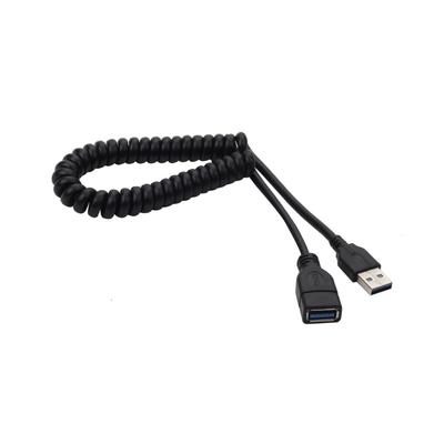 Спиральный удлинительный кабель USB 3.0 Тип A Папа к Маме Спиральный USB-удлинитель для быстрой передачи данных и зарядки