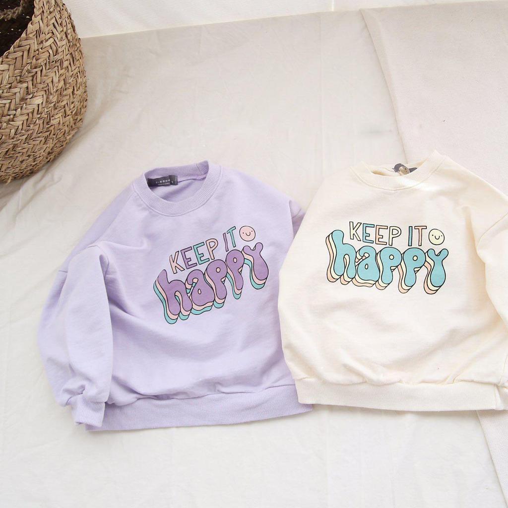 Children Unisex Spring Autumn Long Sleeve O Neck Letter Printed Loose T Shirt Tops for Boys Girls