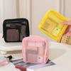 Square Mesh Cosmetic Bag Portable Lipstick Storage Bag With Zipper Multi-purpose Sundries Storage Bag Cute Student Case