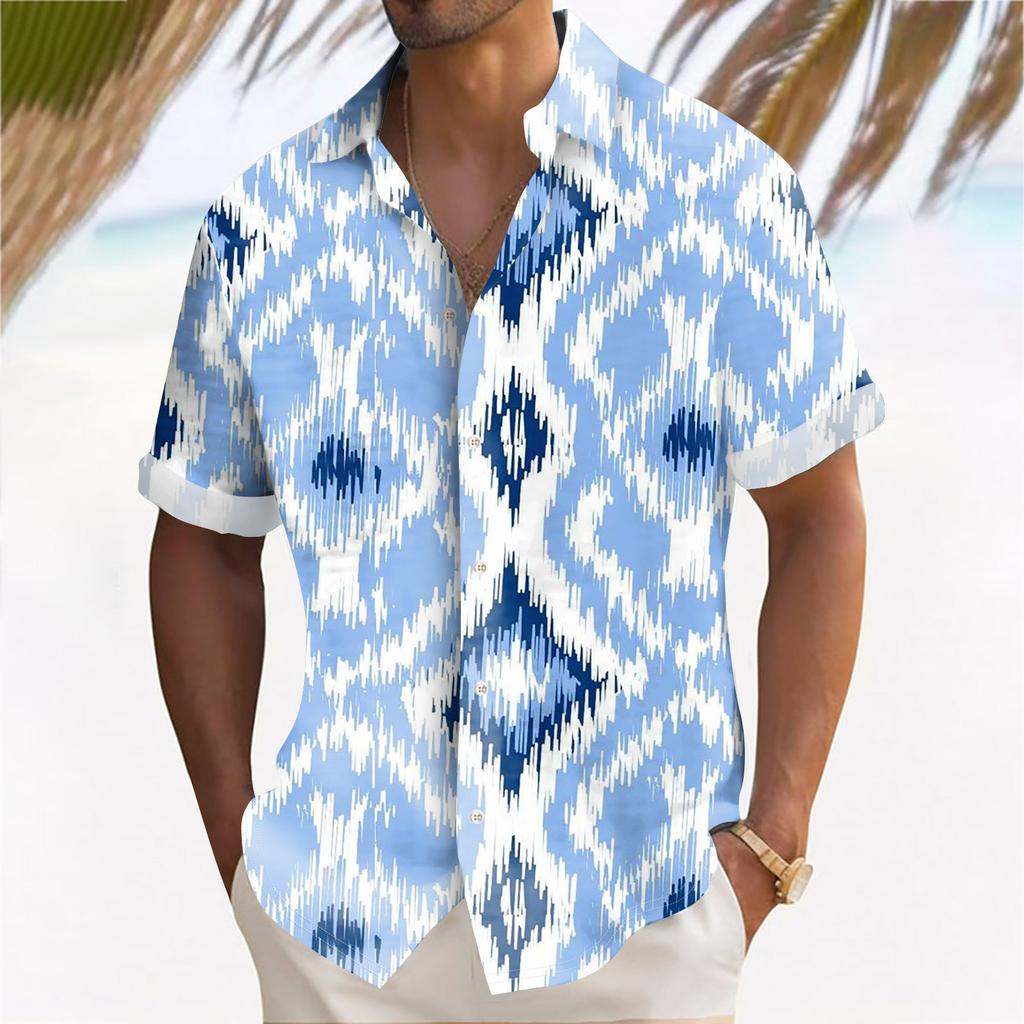 Гавайская рубашка для мужчин, мужские винтажные рубашки для боулинга на пуговицах, летняя пляжная рубашка с коротким рукавом