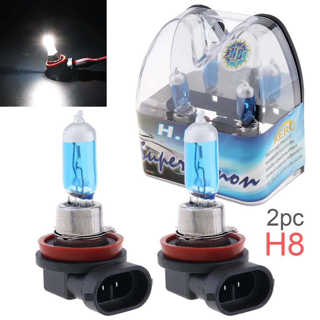 2pcs 12V 6000K White Light Super Bright Car Xenon Halogen Lamp Auto Front Headlight Fog Bulb