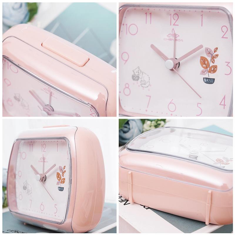 Милый детский маленький будильник, студенческий прикроватный ночник-часы, простые часы, многоцветные настольные часы
