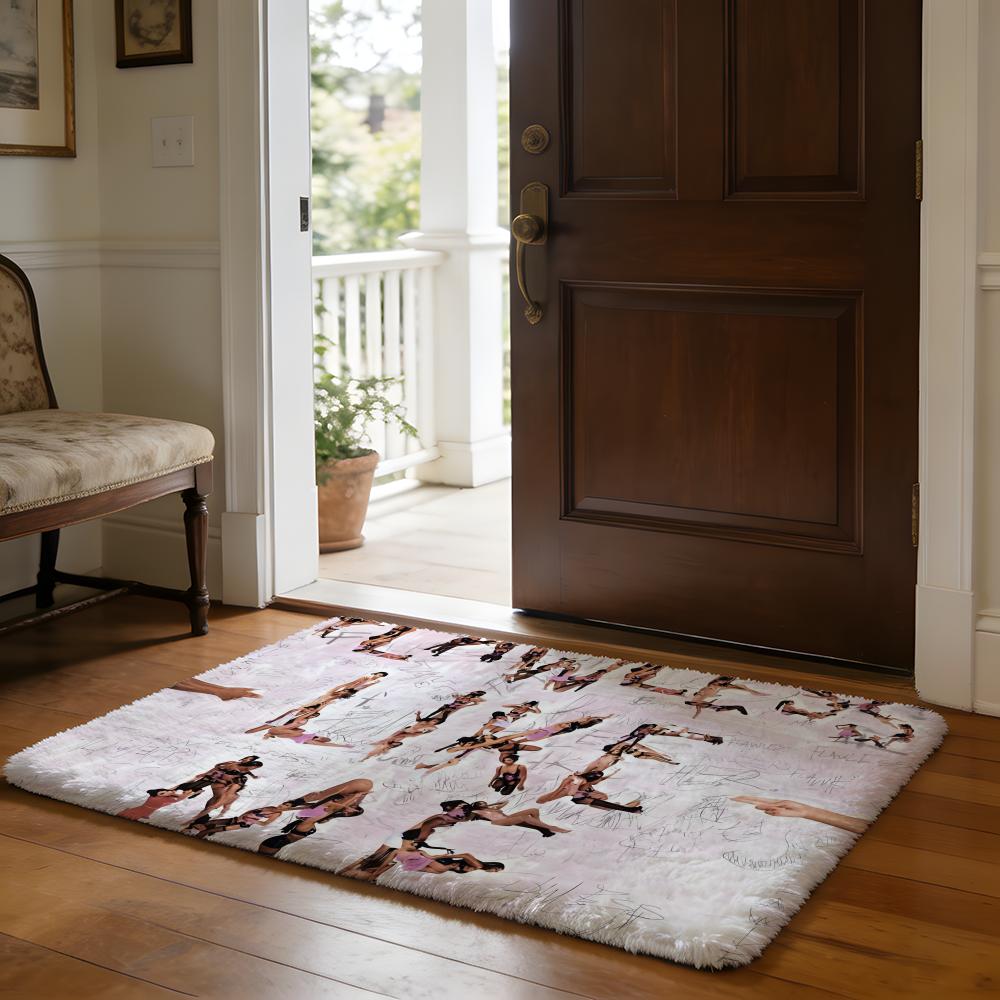 Floor Mat Soft Flannel Rug Non Slip Absorbent Mat for Bathroom Bedroom Home Decor A Acheron Honkai Star Rail