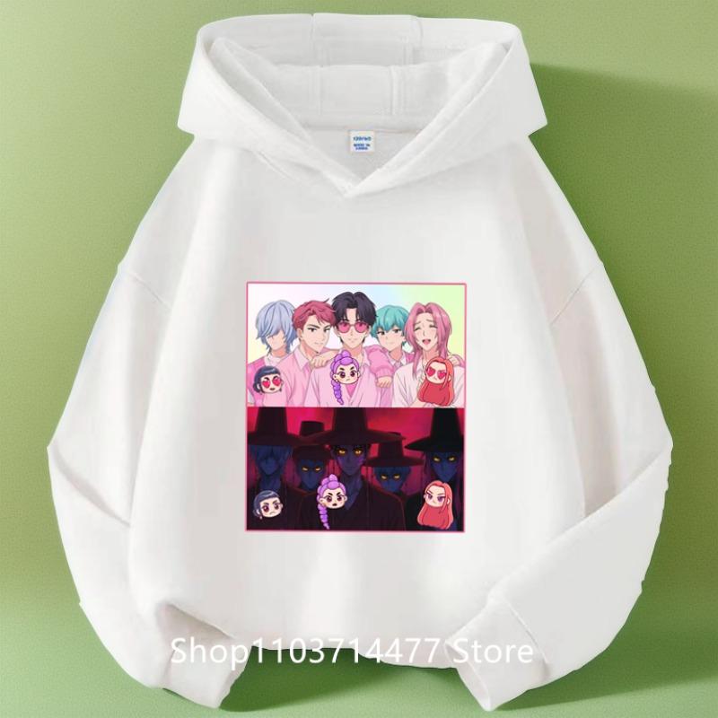 KPop Охотники на демонов Huntrix Толстовка Детская Толстовка с капюшоном Пуловеры для маленьких девочек Модная верхняя одежда для мальчиков Детская одежда