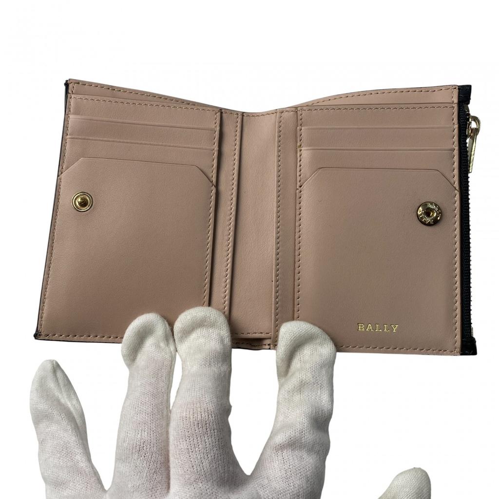 Б/у BALLY Кошелек складной черная кожа Женский