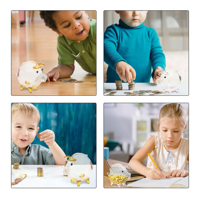 Мини Свинья Копилка Коробка Золотых Бобы Коробка Прозрачная Банка Банка в Форме Свиньи Портативная Коробка Контейнер для Монет Прозрачная Коробка для Сбережений Подарок