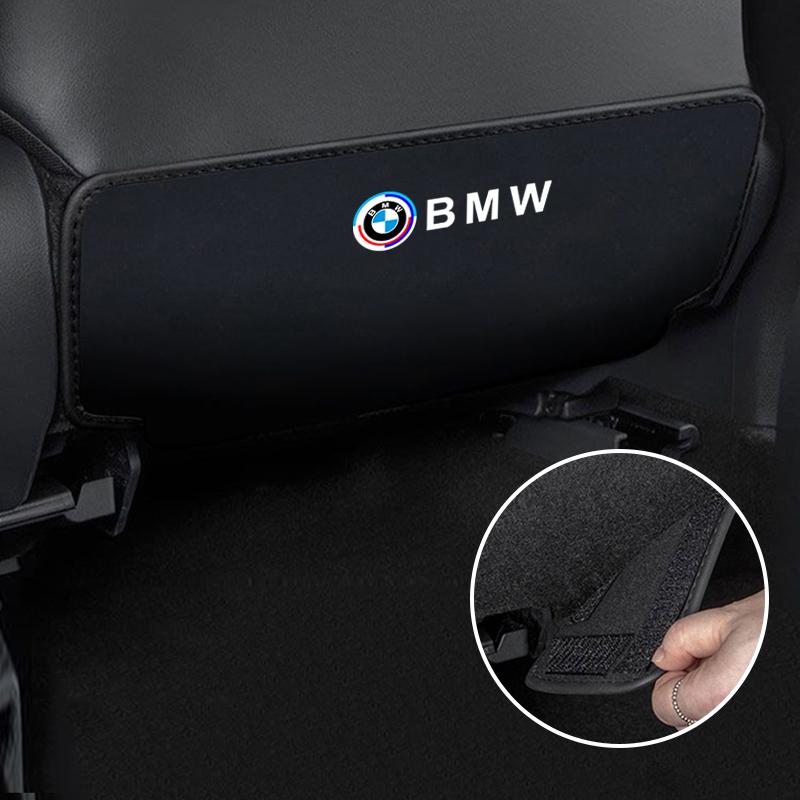 Fur Leather Car Seat Back Protector Cover Mat Anti-Kick Cushion For BMW 50th Anniversary 1 3 5 7 series E83 F16 E70 Accessories