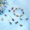 1set 20pcs 20 colors Handmade Printed Porcelain Beads Oval Mixed color 14~16x8~9mm Hole: 1.5~2mm