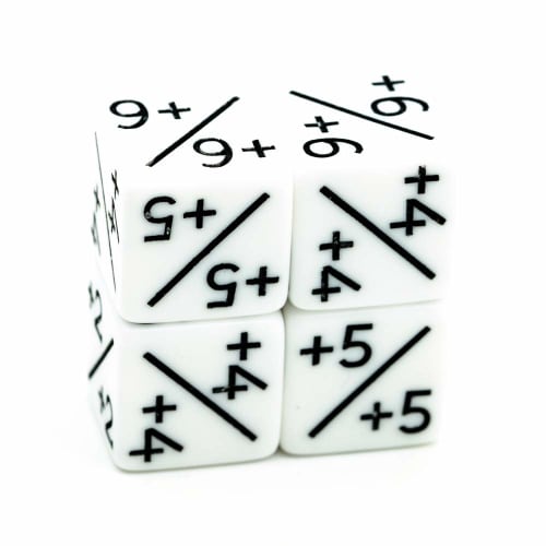 HDdais Dice Counter, D6 Dice, White +1/+1 and Black -1/-1, for Magic: The Gathering and Other Games, CCG MTG, CA501