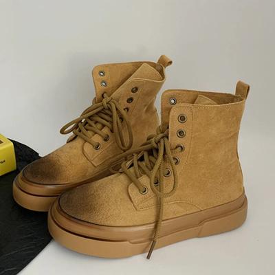 Женские зимние туфли на плоской подошве, женские зимние ботильоны на платформе, замшевые мотоциклетные ботинки, дизайнерская обувь на шнуровке, тренд 2024 года, готика, Zapatos Ladies