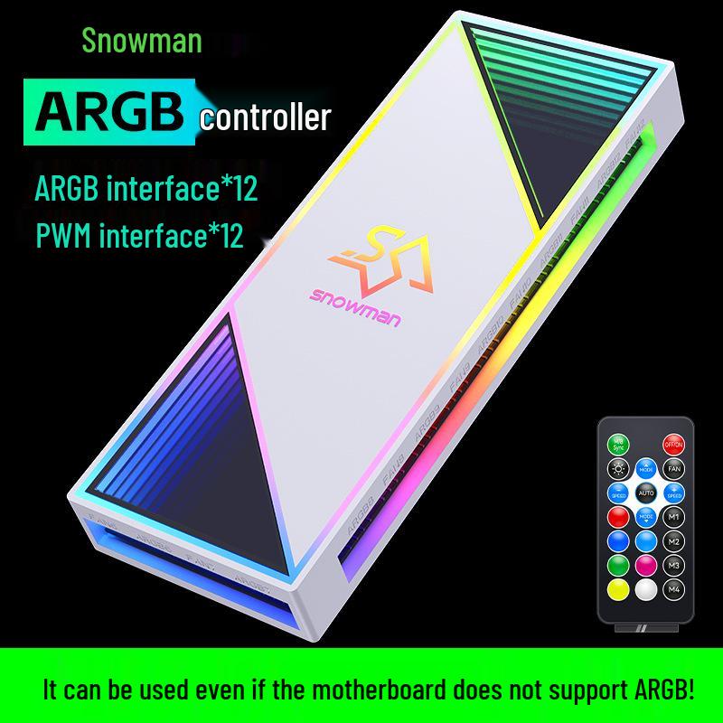 3-pin ARGB контроллер вентиляторов 5В с пультом ДУ и хабом синхронизации для корпусов ПК