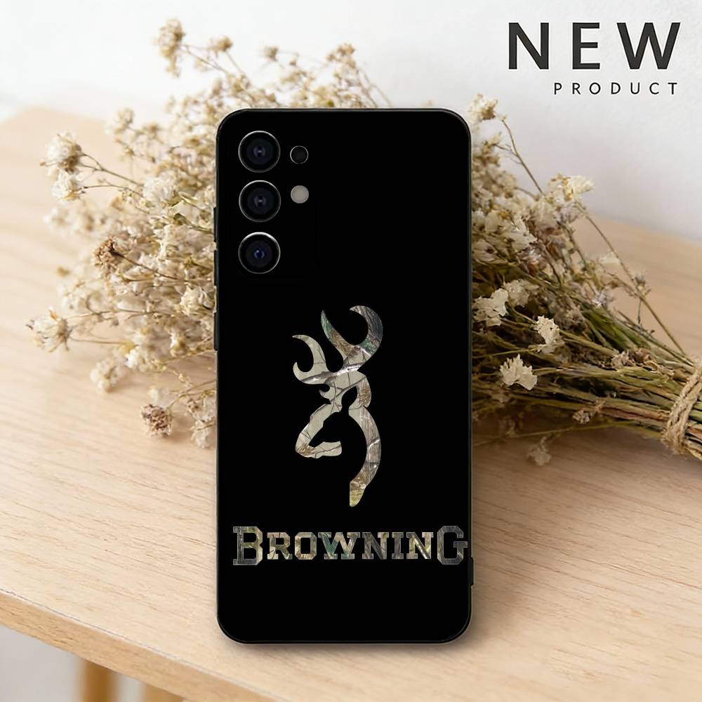 B-browning phone Case For Samsung S26,25,24,21,22,23,30,20,Ultra,Plus,Fe,Lite Black Soft Cover