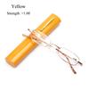 Spring Hinge Small Compact Eyeglass Reading Glasses Presbyopic Glasses with Pen Tube Case Portable