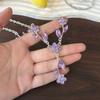 Цветочный Танец~ Розовый Миллион Чувств Вспышка Алмазный Цветок Ожерелье Банкет День Рождения Вечернее Платье Ключица Цепочка Премиум Набор