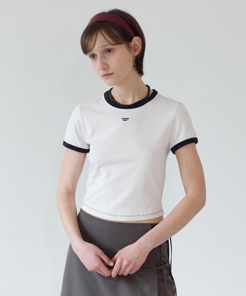 COVERNAT WOMAN Baby Fit Ringer T-Shirt Ivory