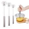 Ручной венчик из нержавеющей стали, многоразмерный роторный венчик-миксер, полуавтоматический венчик, кухня