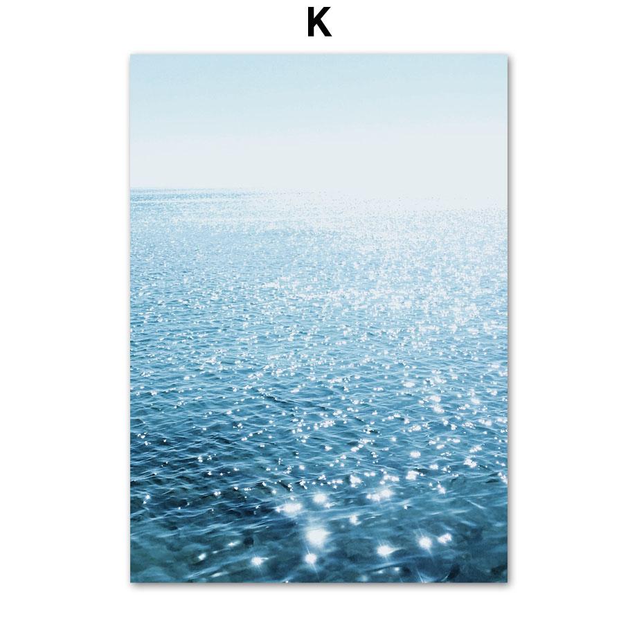 Summer Sea Ocean Beach Landscape Nature Wall Art Canvas - Modern Simple Nordic Style Bedroom Poster Print