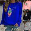 New Winter Fashion Women Clothing Feather Printed Casual Sweatshirt Long Sleeve Tops T-shirt Ladies Round Neck Pullover Sweater