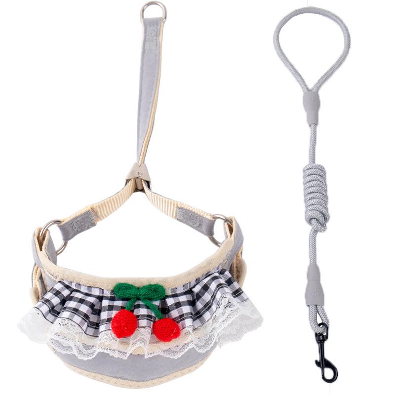 Cute Dog Harness Leash Set for Small Dogs Cats, Breathable Mesh No Pull Vest Harness, Escape Proof Puppy Leash for Teddy Chihuahua