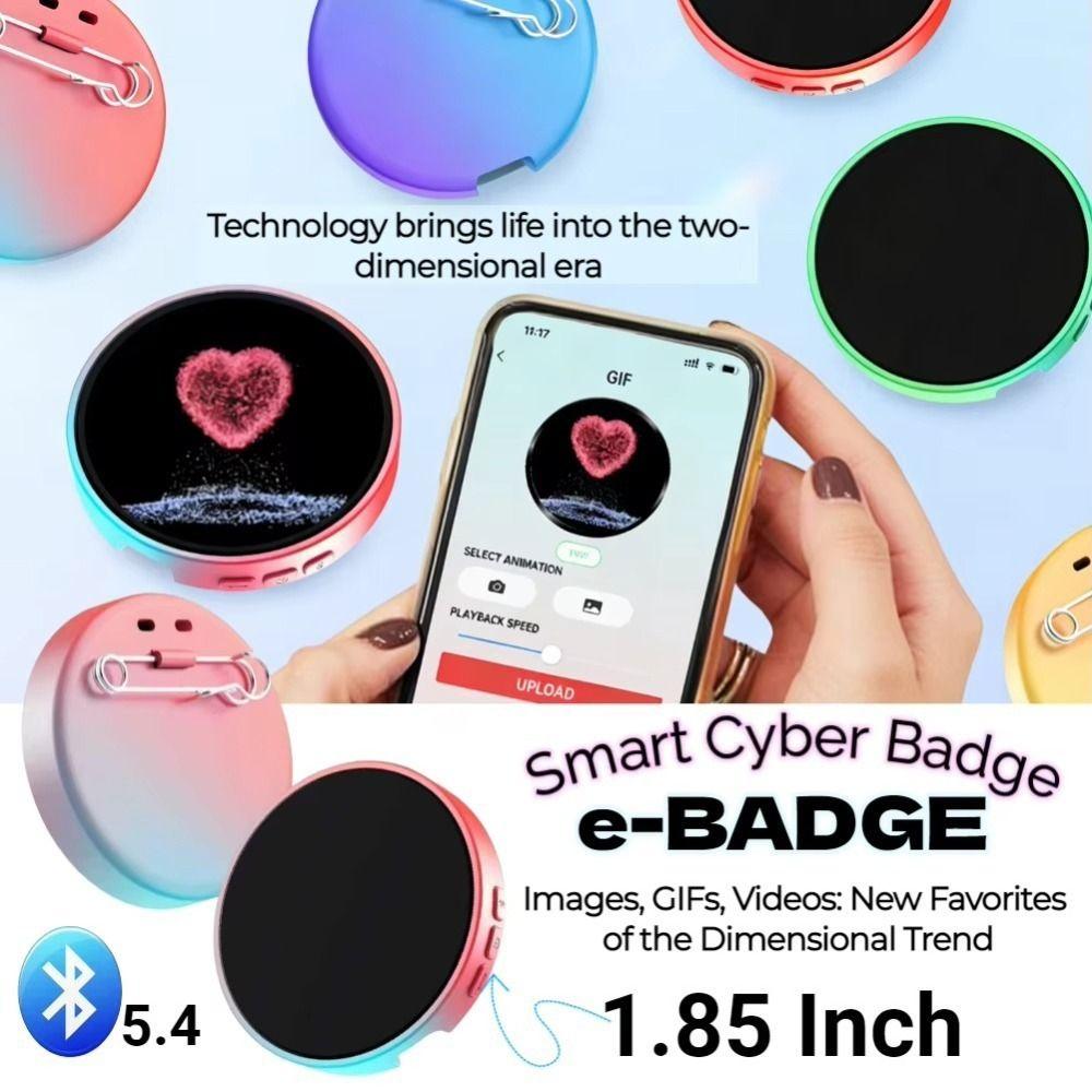 App Control Anime E-Badge 3s Video LED Badge Creative Electronic Display Badge Game Peripherals