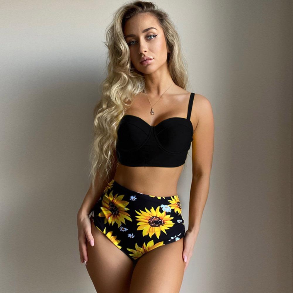 Новое бикини, сексуальный женский разделенный купальник, бикини с жесткой упаковкой, купальник с высокой талией