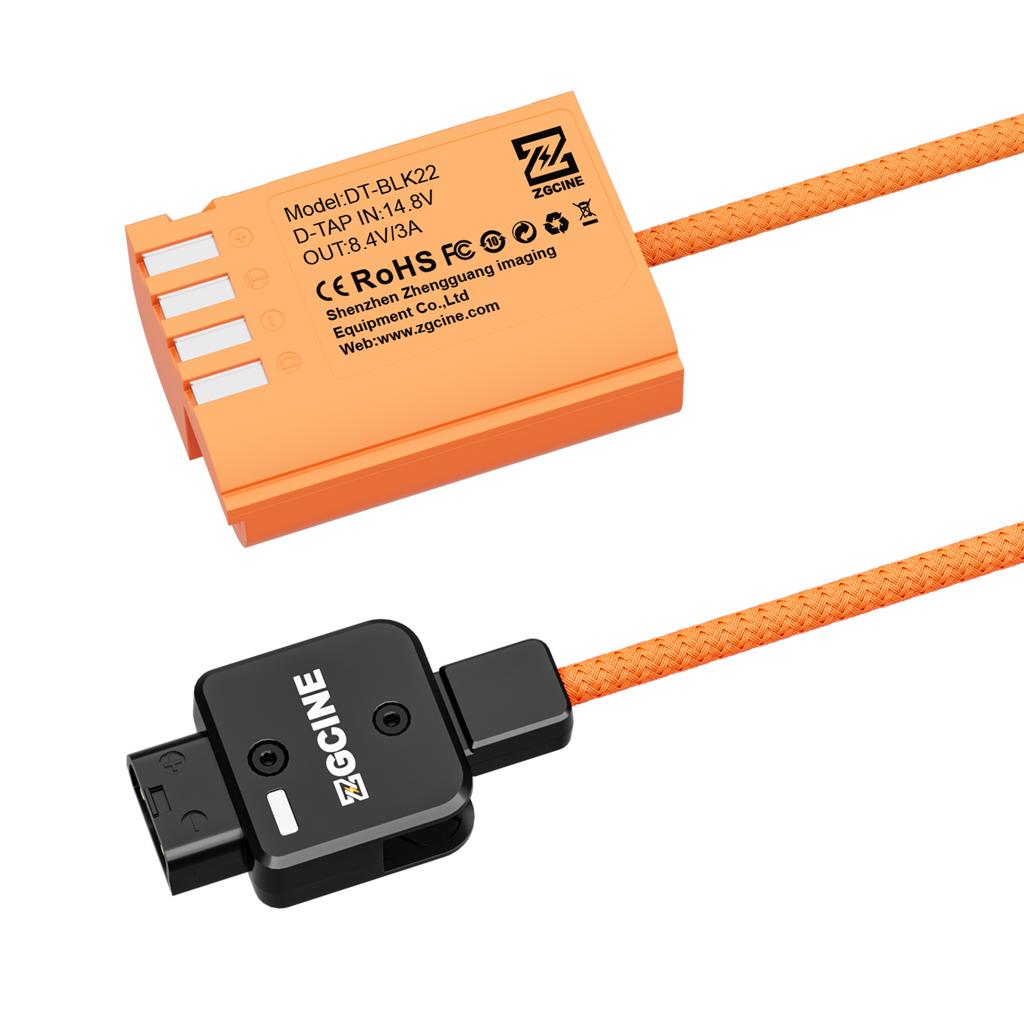 ZGCINE DMW BLK22 Dummy Battery with D Tap Connector Power Cable 60cm Long D Tap To DMW BLK22 Dummy Battery Replacement
