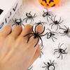 20/40pcs Mini Plastic Spider Rings Black Spider Cupcake Topper Kid Toy Gift Trick Or Treat Halloween Party Decoration Prank Prop