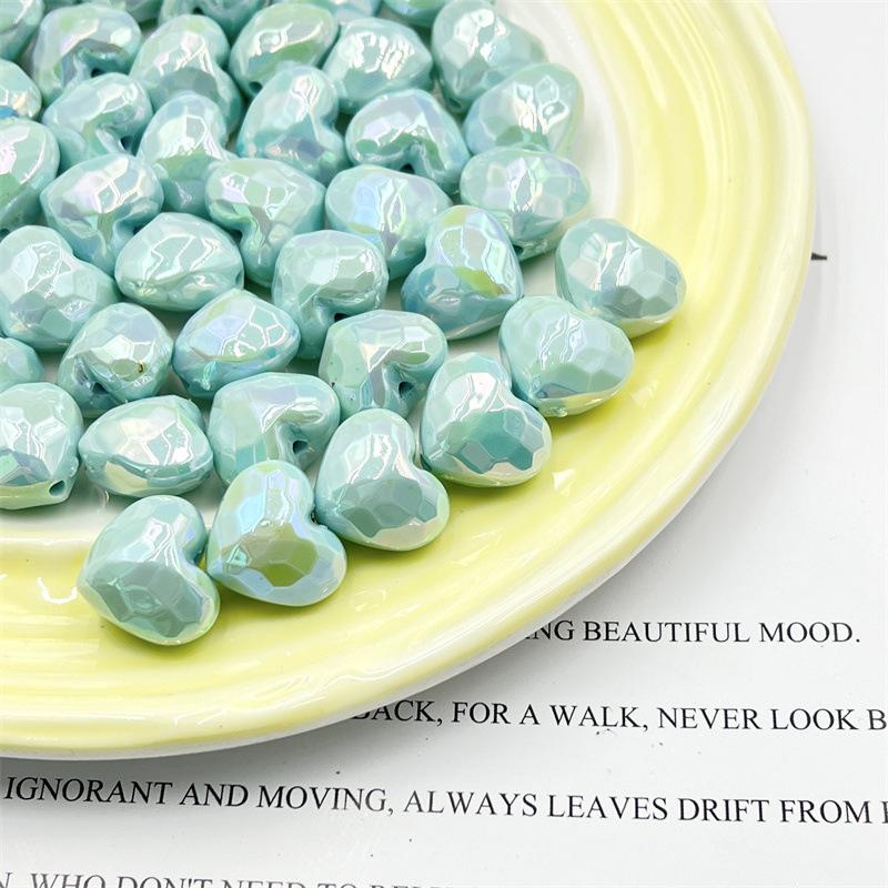 Креативные украшения, аксессуары, мобильный телефон, цепочка, материал, любовь, прямое отверстие, свободные бусины, граненая поверхность, звездное небо, светящиеся макароны, 5 шт., УФ-покрытие, сделай сам