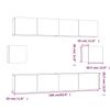 6 piece TV cabinet set white particleboard