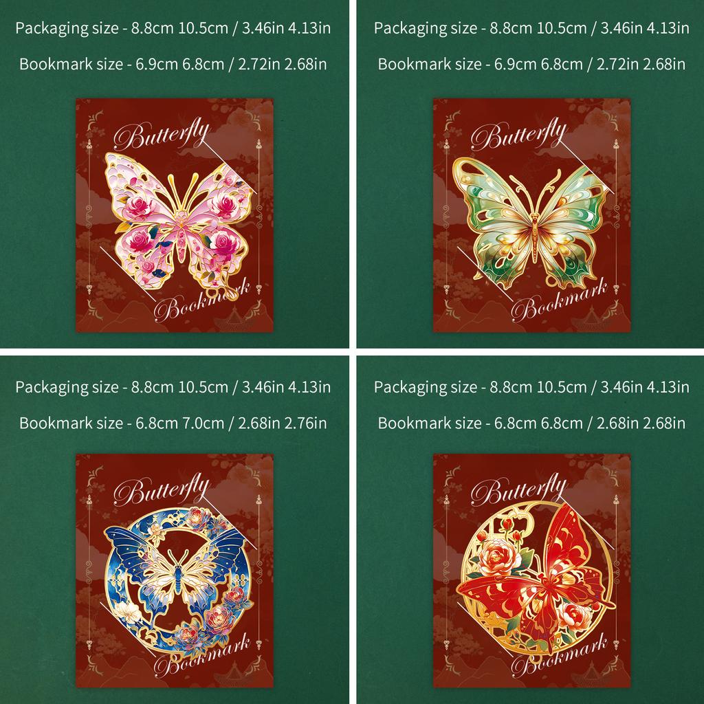 Серия Beautiful Butterfly Высококачественная полая металлическая закладка для чтения Essential Metal Bookmark