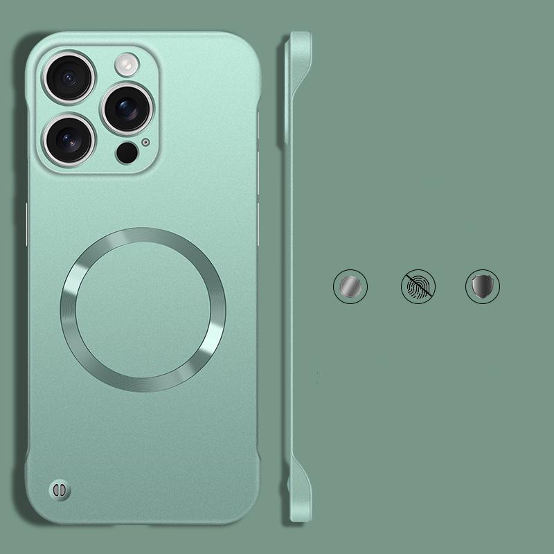 Тонкий безрамочный магнитный чехол для телефона из поликарбоната для iPhone 16 Pro Max 15 Pro 14 Plus 13 12 для MagSafe матовый противоударный однотонный чехол-бампер