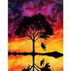 5D Diy Diamond Painting Round Four Seasons Tree Landscape Painting Moon Embroidery Mosaic Home Decoration Gift