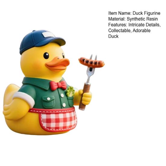 BBQ Duck Figurine Collectible Tabletop Duck Decoration Resin Duck Statue for Shelf Cabinet Bathroom Decor Ducks Enthusiasts Gift