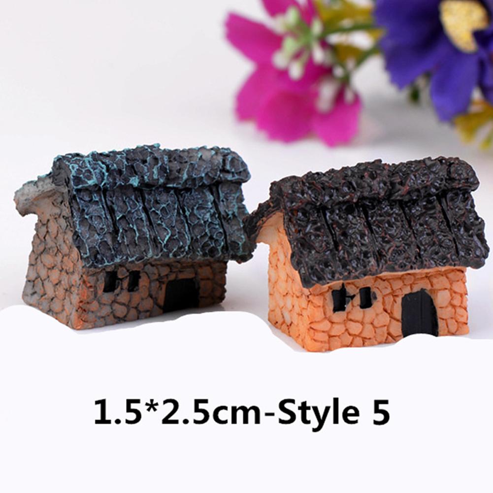 Micro Landscape Thatched Cottage House Creative Crafts Zakka Style Resin Miniature Garden Figurine