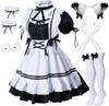 2024 6pcs Set Cute Maid Costume Cosplay Hand GameRed Wine Sweet Maid Costume Lolita Anime Cosplay